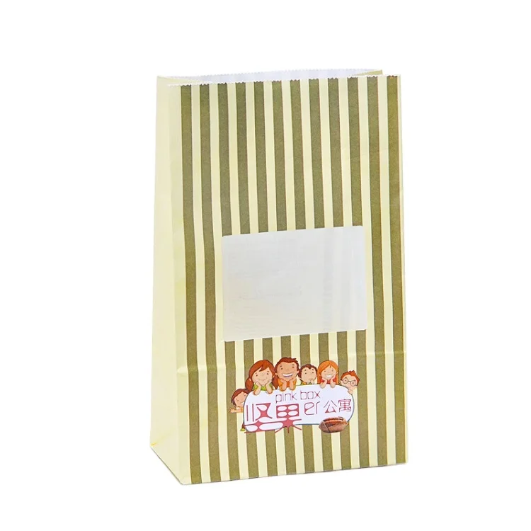 Factory custom popcorn wire strip window fruit growing paper bag
