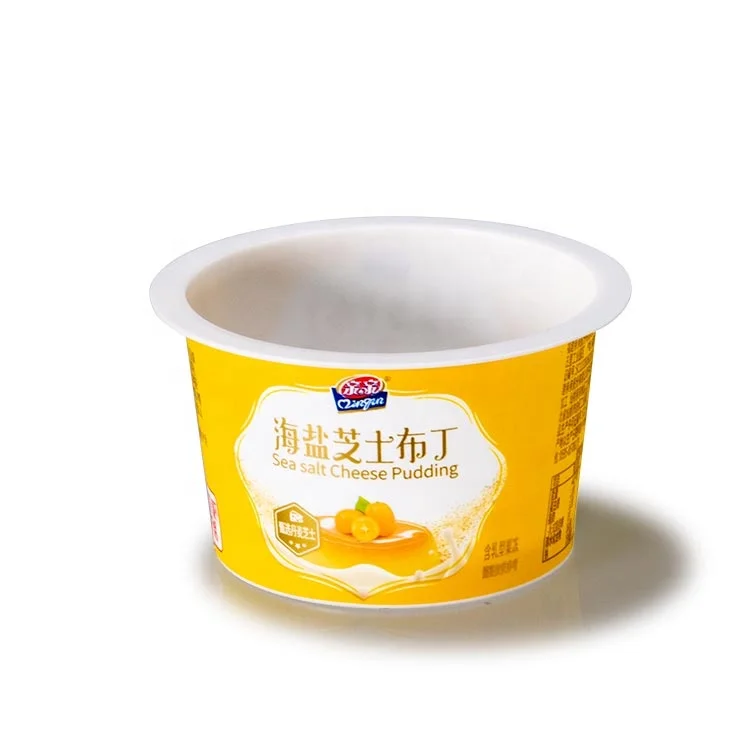 Круглая чашка для йогурта мороженого с крышкой контейнер пищевых продуктов индивидуальный логотип прочный экологически чистый 80 мл или