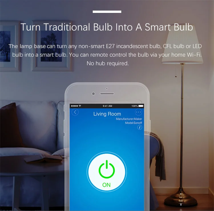  Типы подходящих пластиковых оснований для лампы WiFi E27 Автоматическая вращающаяся