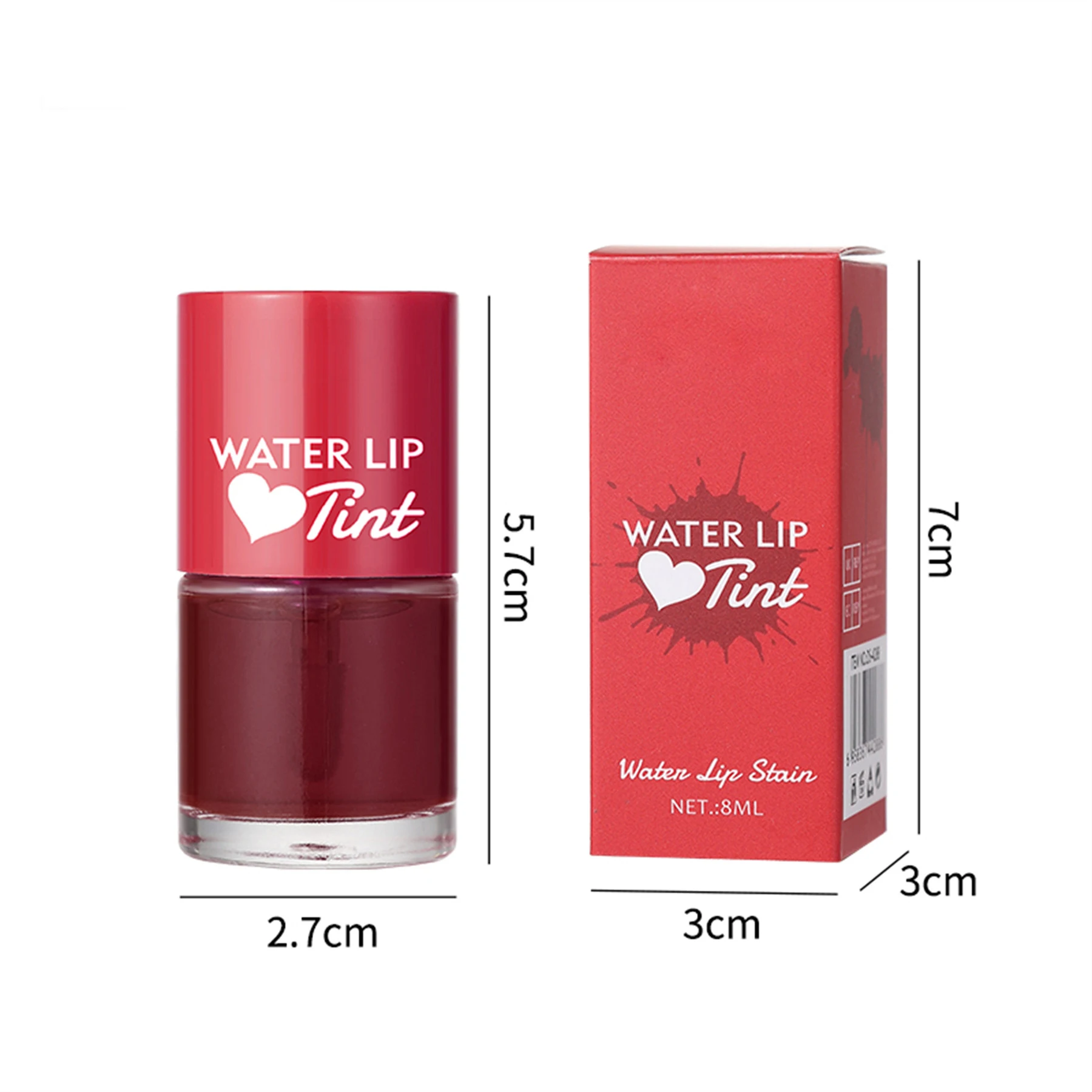 6 Fruit Flavors Highly Pigment Color Water Lip Tint Hydrating Lip and Cheek Stain Non-sticky Lip Stain Natural Looking