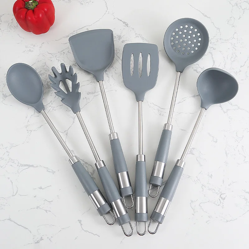 Stainless steel silicone kitchenware set silicone utensil kitchen accessories kitchen utensils silicone set