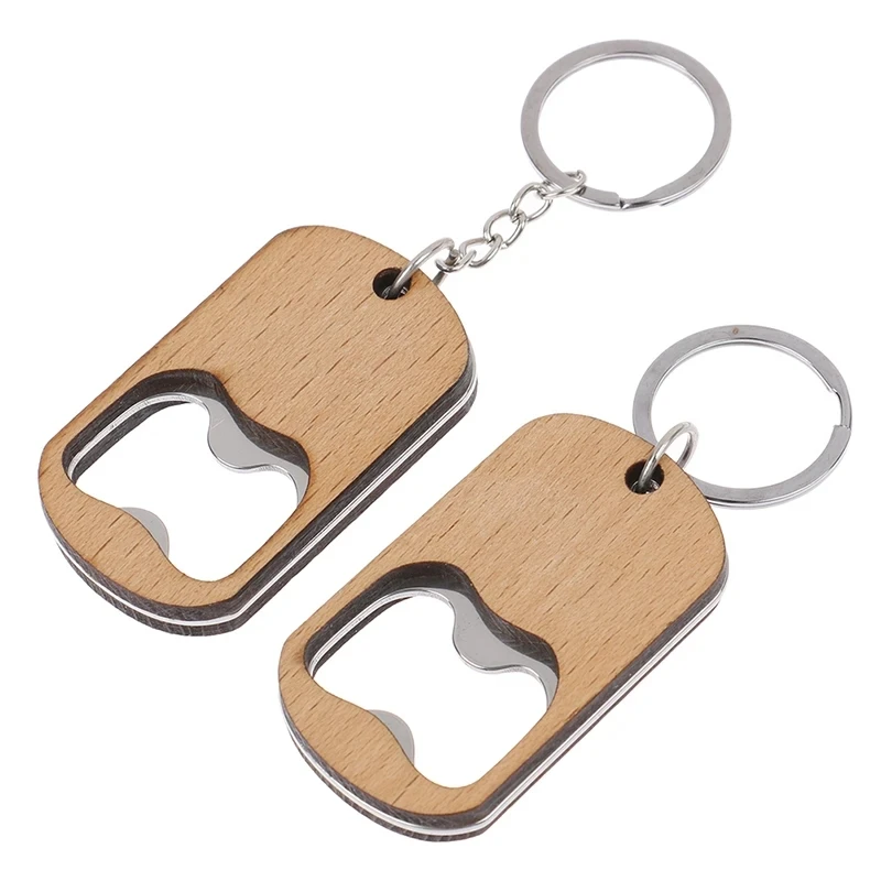 Custom Wooden Bottle Opener Key Chain Wood Keychain Beer Bottle Openers