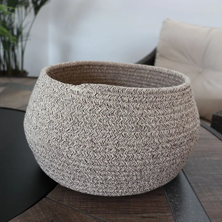 Factory Price Direct Sales Cotton Storage Basket Hot Sale Top Quality Gray Cotton Storage Basket