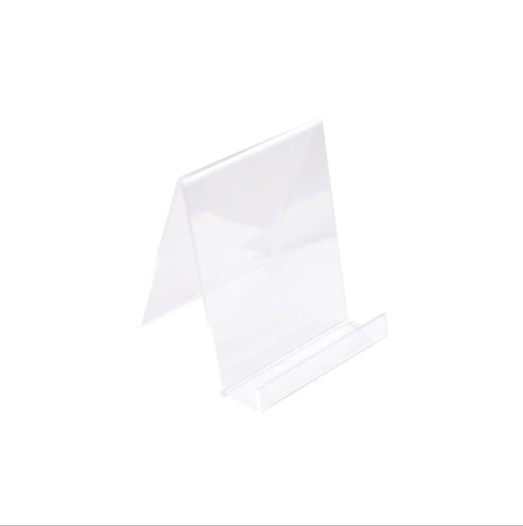 
Custom Transparent acrylic magazine rack shelf books supporting vertical bookends bookshelf bookstore display shelf bracket 