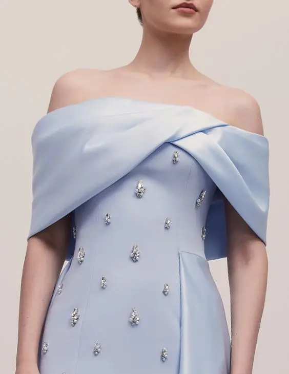 Elegant Blue Chiffon Long Dresses Sexy Sweet Girls Dot Dress Summer V-neck Tall Dresses Women