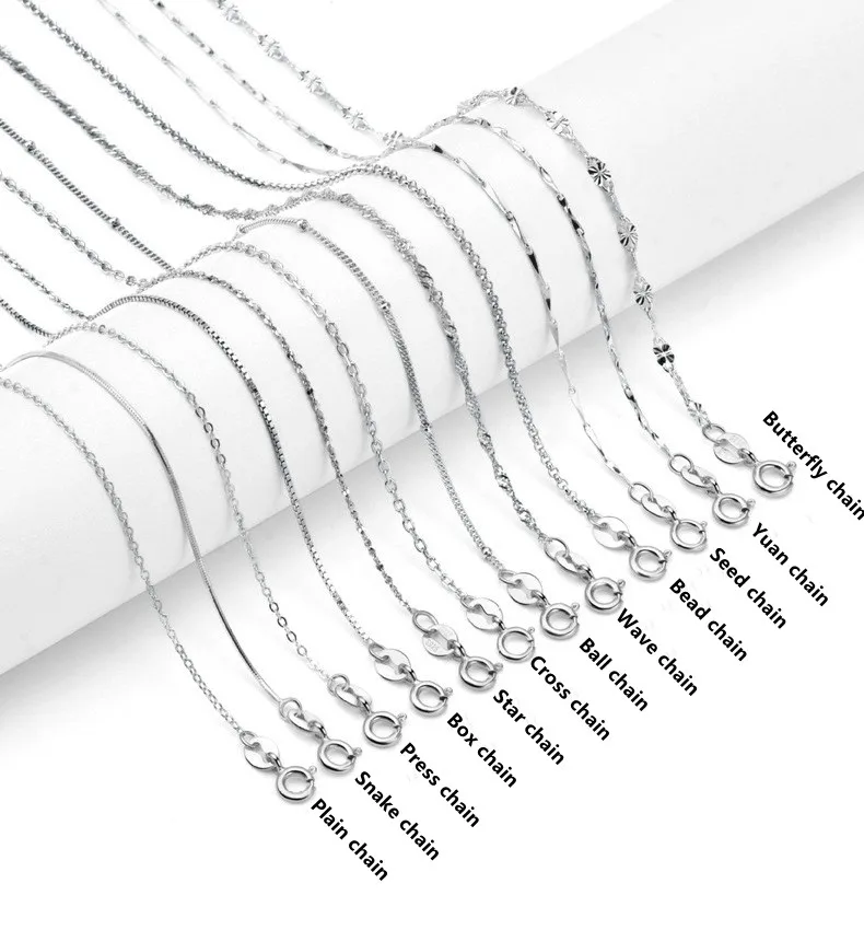 Цепочка из серебра 925 пробы, цепочки в коробке с застежкой, итальянская цепочка для ожерелья