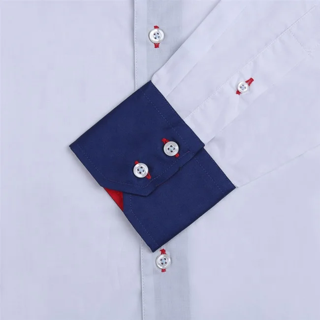 2021 latest Italian fashion 100 cotton  double collar different collar and cuff leisure shirt