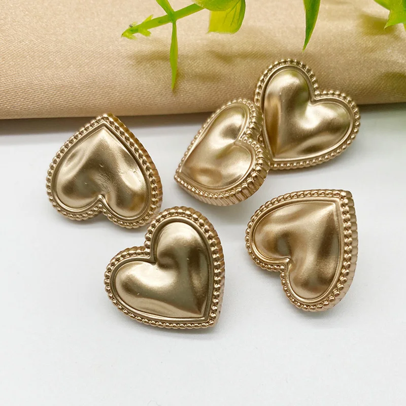Buttons Heart Shaped Buckle Plastic Button Accessories with Enamel for Shoe Charms Women Dress Suits Blazer Jacket Uniform