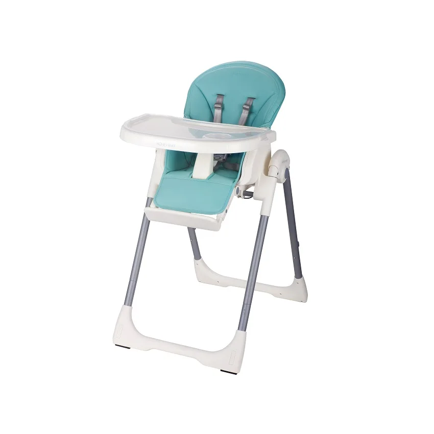 
Factory wholesale adjustable folding high chair baby feeding dining chair with PU cushion 