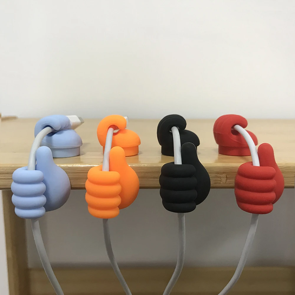 Silicone Cable Cord Organizer clips Cute Design Thumb Magnetic & Adhesive Wire Cable Cord Clips Holder Management
