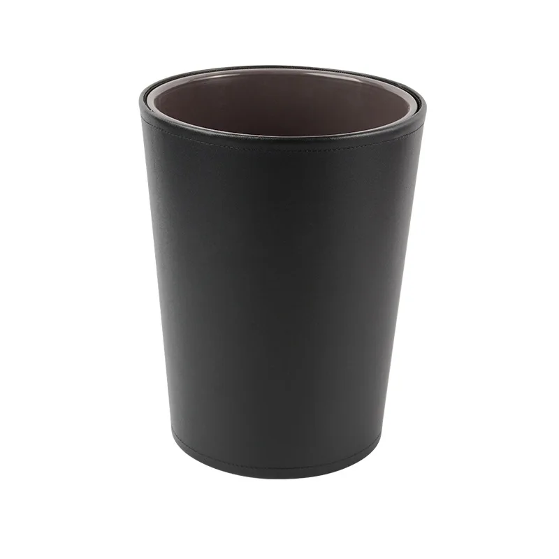 Wholesale Round Household Open Top Leather Paper Dust Garbage Trash Waste Bin