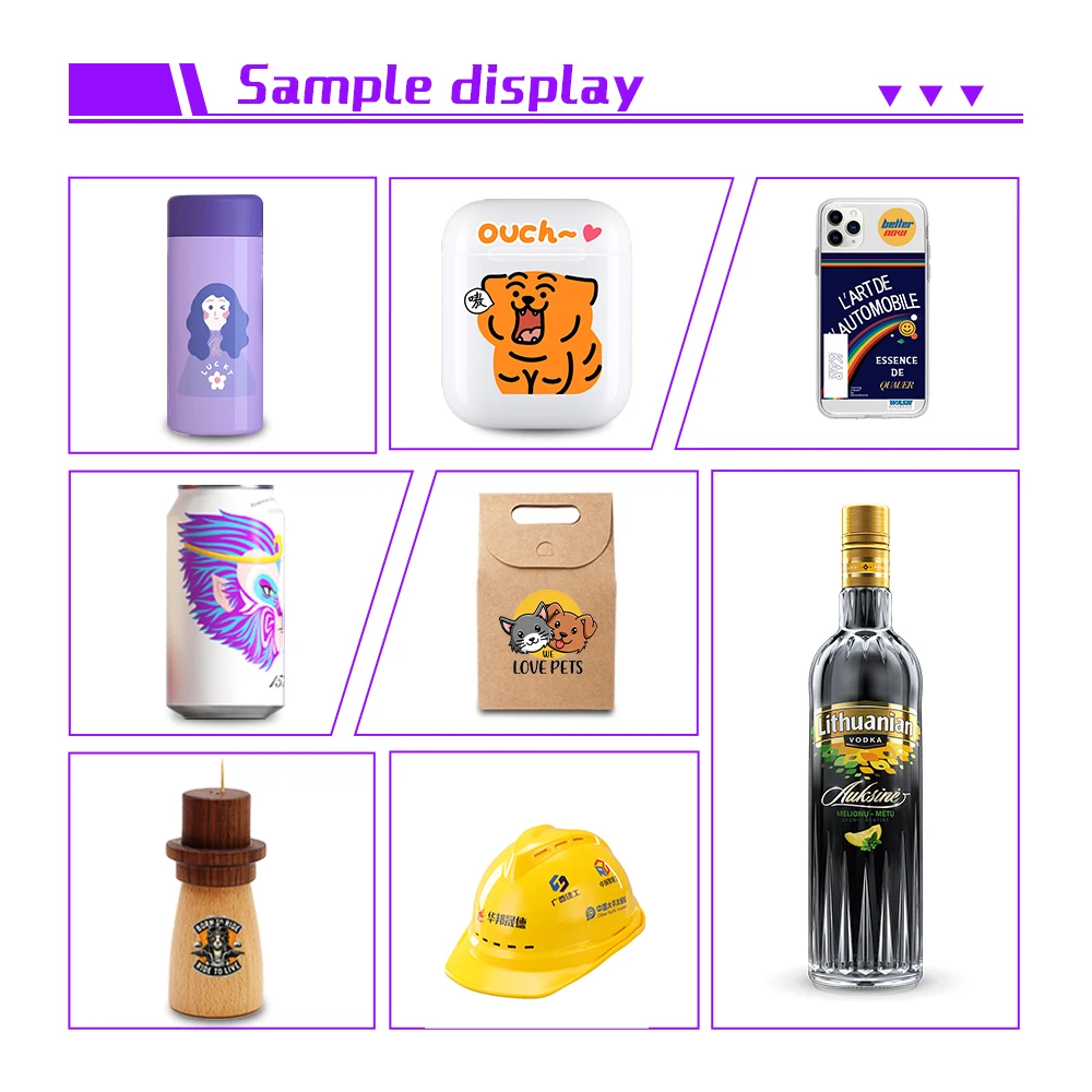 New High Quality UV Bottle Printer FREE Rotary Attachment A3 Size Inkjet Cylinder UV Flatbed Printer