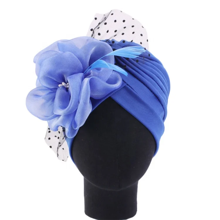 
 Лидер продаж, красивый цветок, мусульманский тюрбан, женская шляпа для вечеринки, индийский хиджаб  
