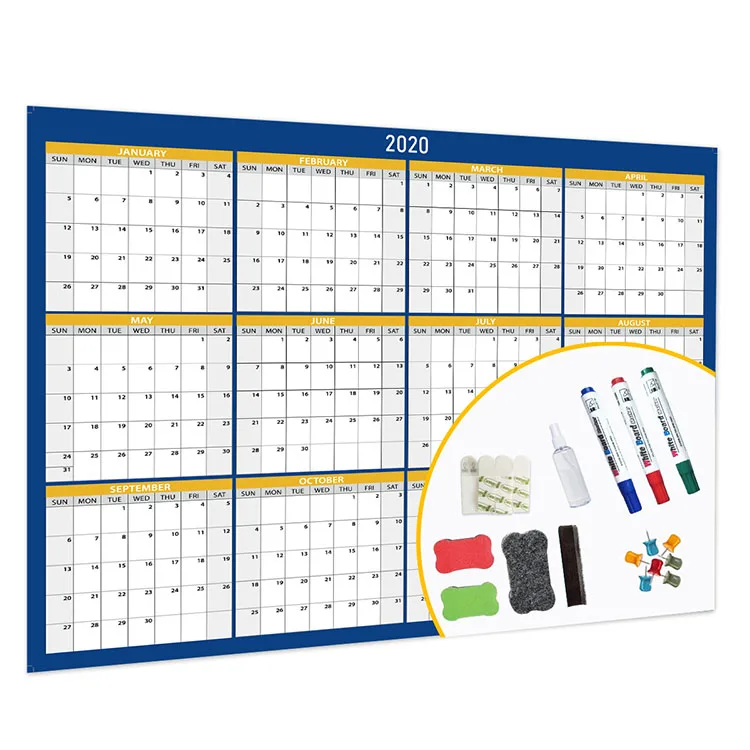 Premium Big Size Wet And Dry Erase Wall Calendar Personalized Calendar