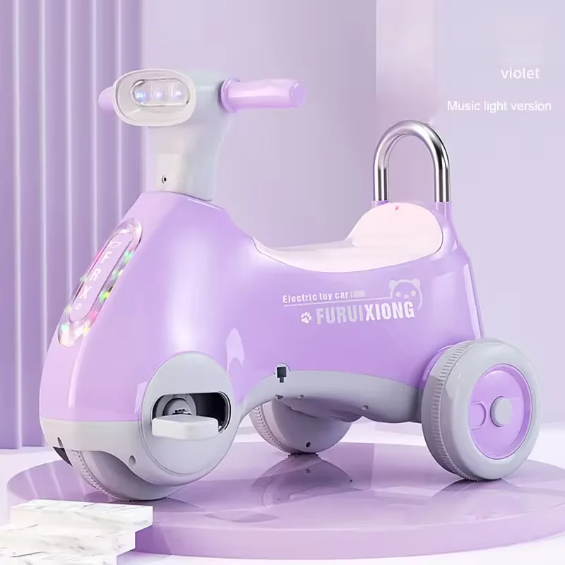 latest Children electric motorcycle male and female baby pedal tricycle battery car with music light toy car