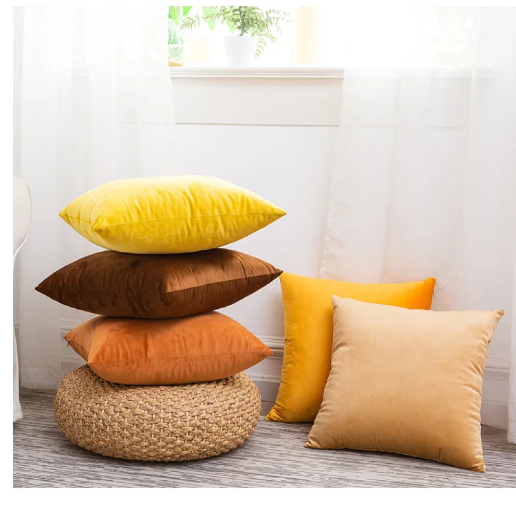Custom Velvet Throw Pillow Covers, Cozy Soft Accent 100% Polyester Pillow Cases for Sofa Couch Bed and Living Room