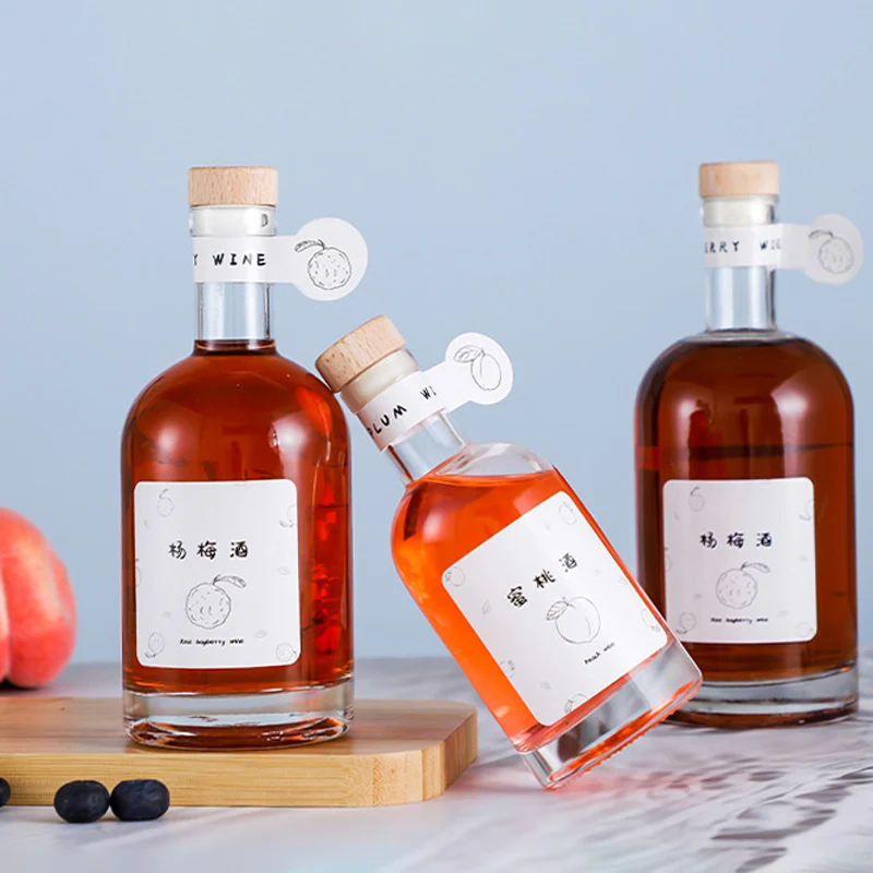 200ml 375Ml 500Ml 750Ml Clear Empty Vodka Liquor Gin Rum Tequila Whisky Brandy Spirit Glass Bottle With Cork