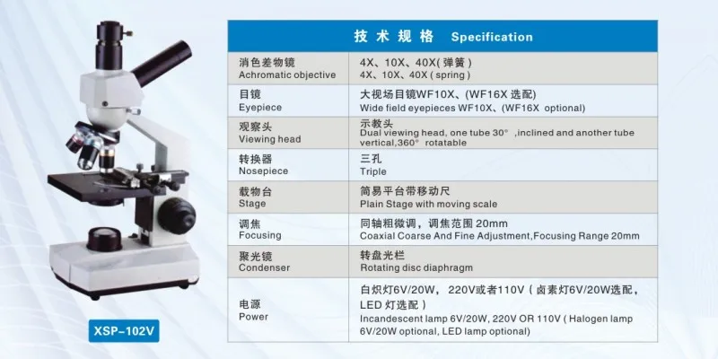XSP-102V Trinocular Biological Microscope