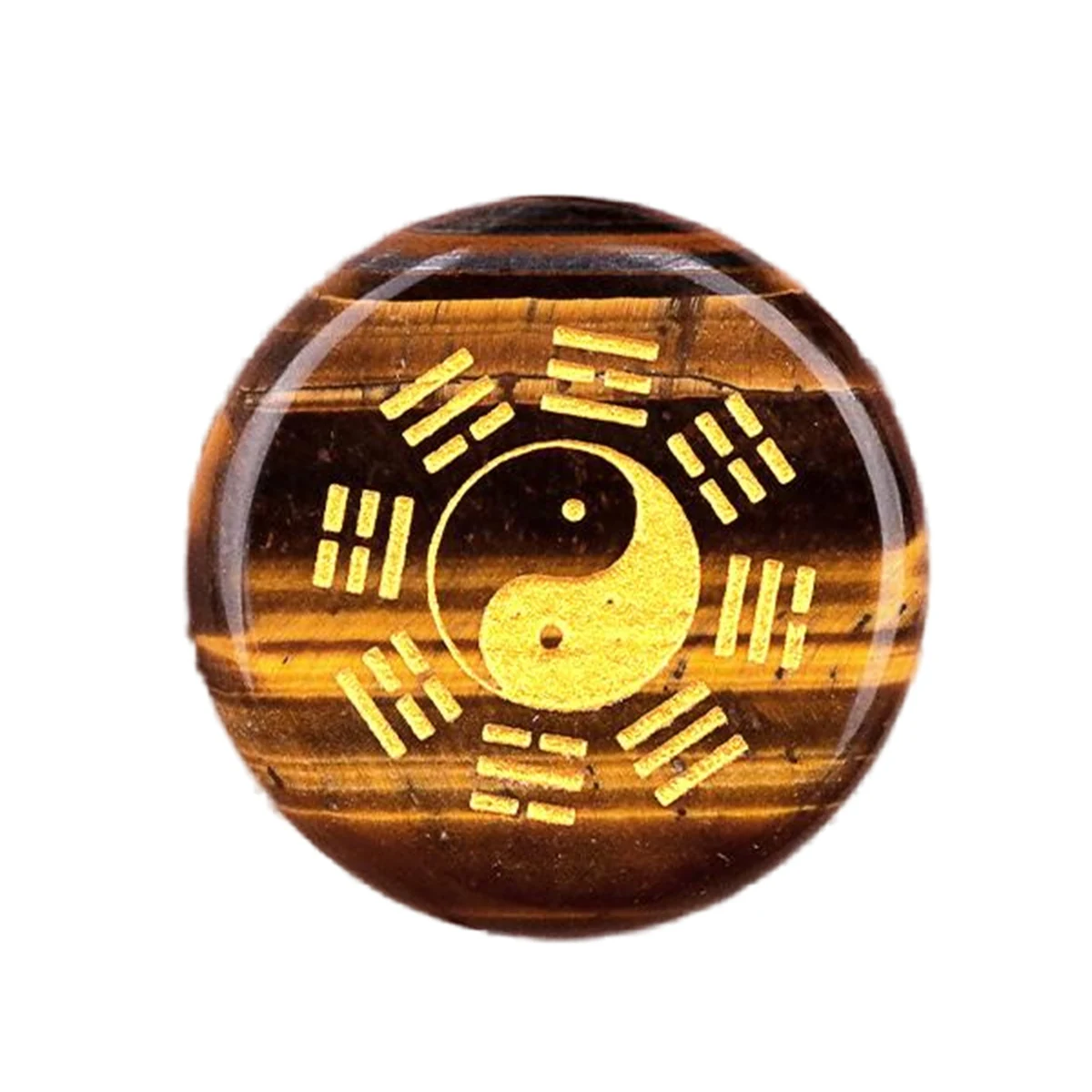 Factory Supply Natural Crystal Yellow Jade Agate Carvingyin And Yang Gossip Tai Chi Diagram Carving Yellow Jade Stone Gossip