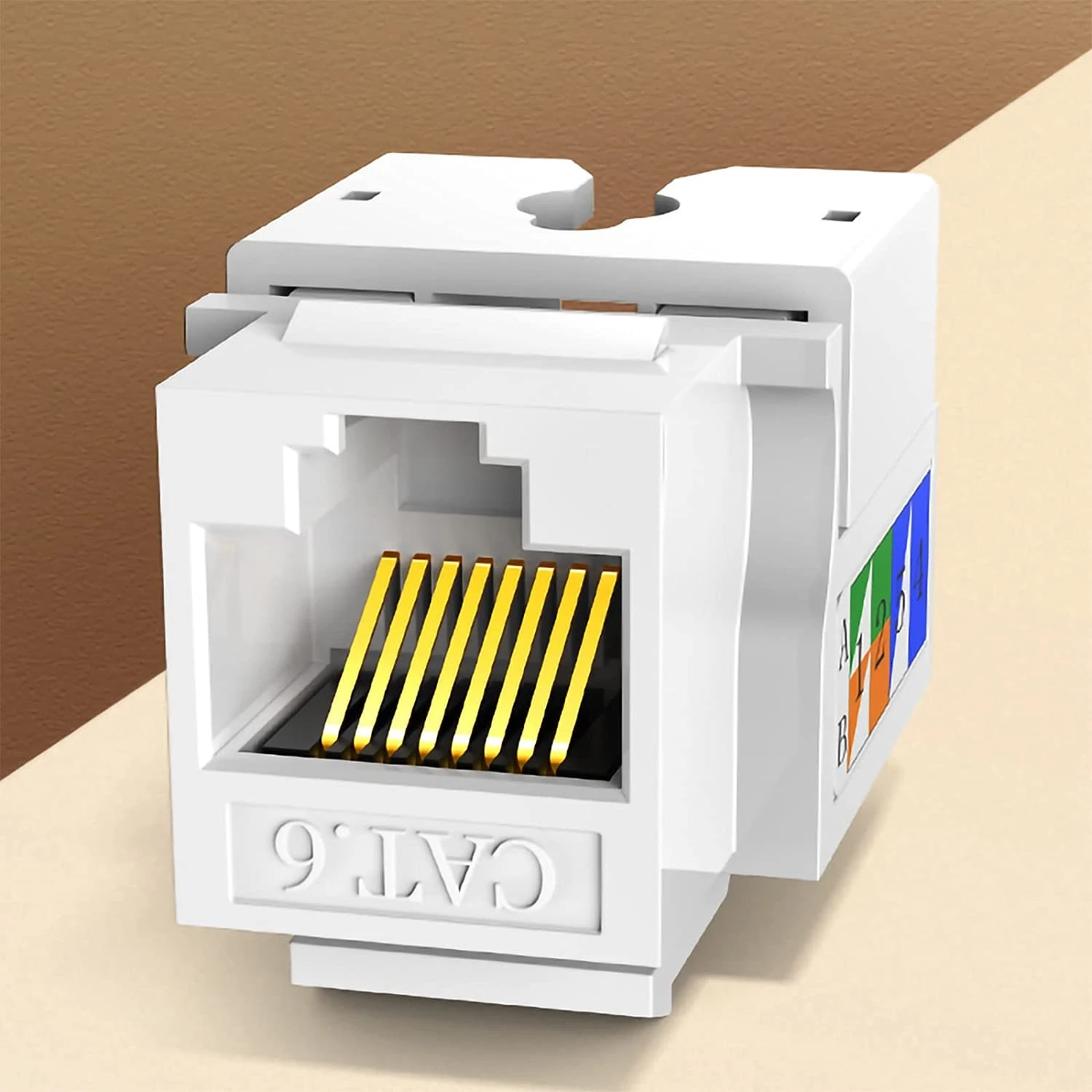 RJ45 CAT6 Keystone Ethernet Wall Jack Punch Down 90-Degree Ethernet Punch Down Keystone jack