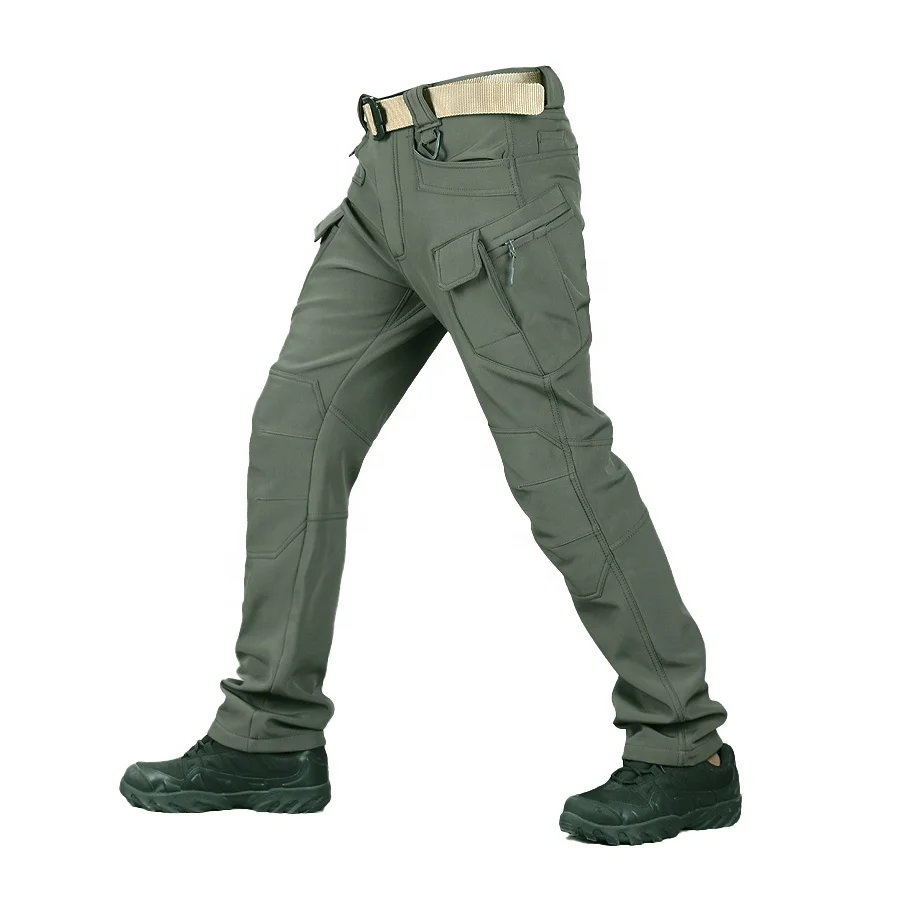 Мужские Водонепроницаемые Тактические Брюки Softshell, боевые штаны для походов и охоты, брюки-карго с несколькими карманами, зимние брюки