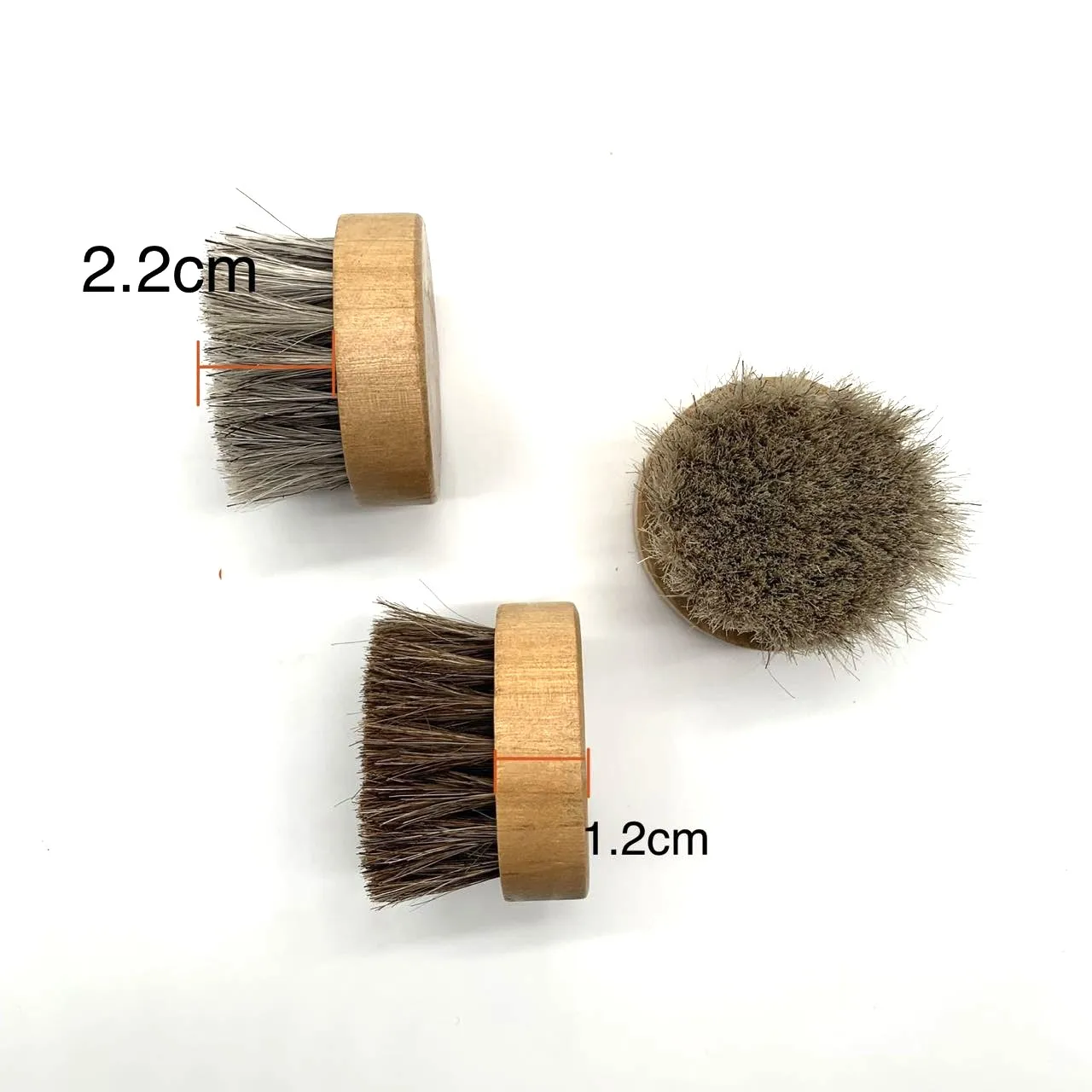 Маленькая круглая щетка для обуви из мягкого меха, высококачественная Полированная щетка для обуви из 100% конского волоса с деревянной ручкой, простая в использовании щетка для полировки обуви