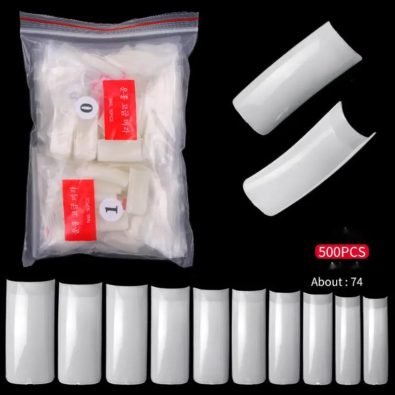 Nail 500 pieces/bag   French  half full nail plate natural transparent nails artificial fingernails artificial fingernails