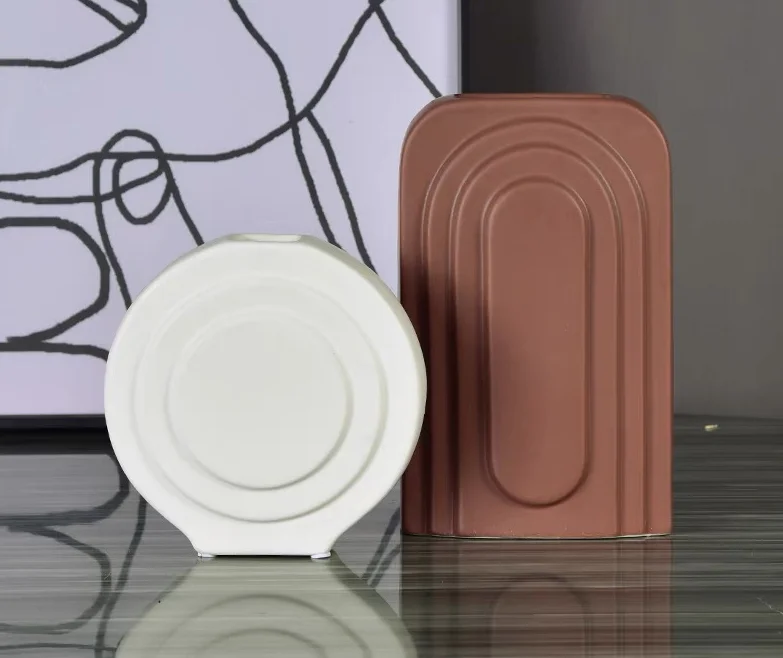 Cheap wholesale morandi color 2022 home decoration vase modern decor table ceramic flower vases