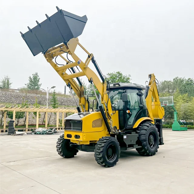 China Factory Free Shipping EPA Engine Backhoe Loader Front loader and backhoe excavator 4x4  For Sale