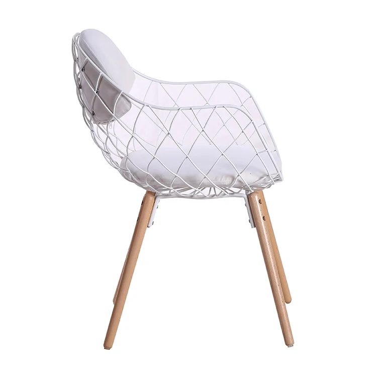 Free Sample Larsen Lounge Room French Style Gray Wrap Iron Round Royal Stainless Steel Set Pvc Dining Chair Of 10