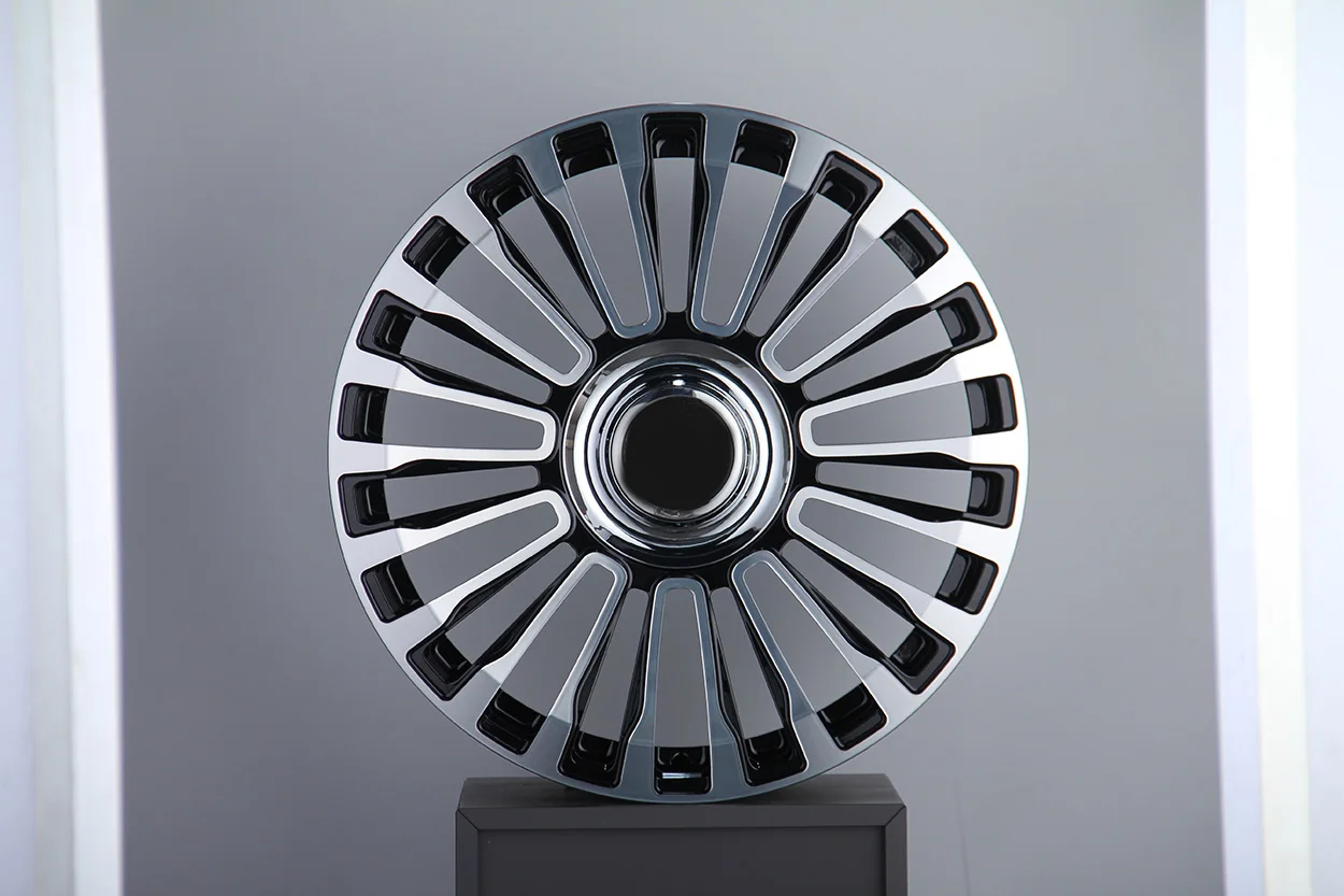 Rep 395  Black Machine Face Gloss Black   and Multi-spoke PCD 20 21 22  inch available in stock Passenger Car Wheel