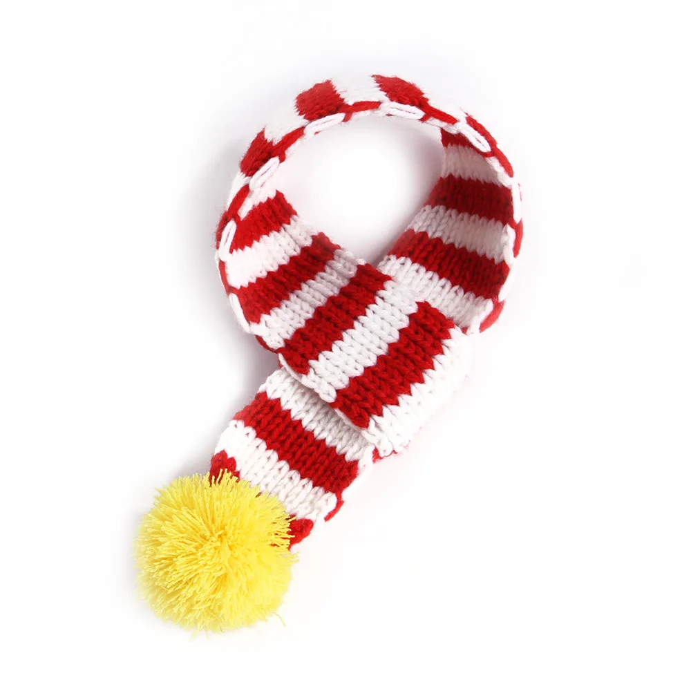 christmas dog scarf pet knitted christmas scarf decoration