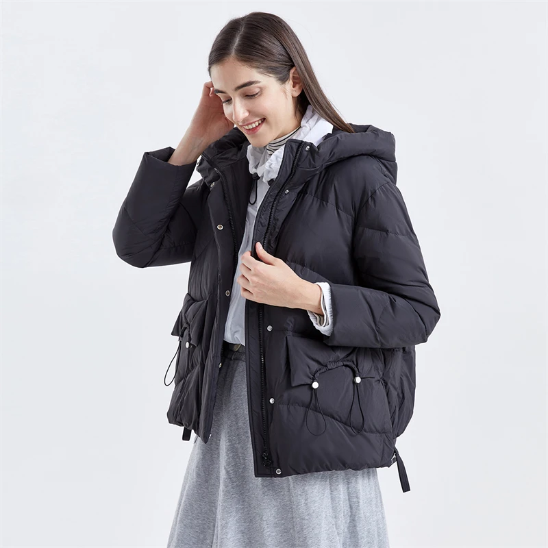 OEM fashion wholesale womens bubble coat hooded ladies winter jackets