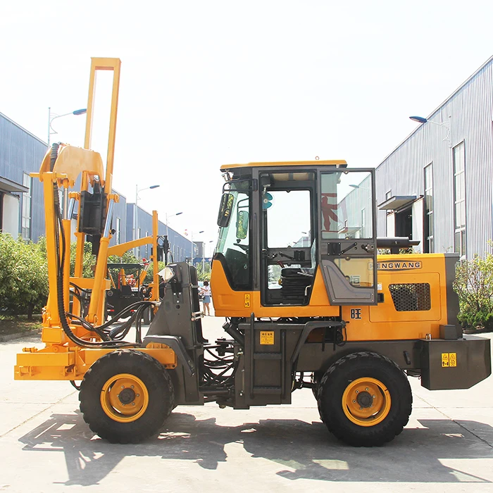 Highway guardrail fence post installation pile driver for load type