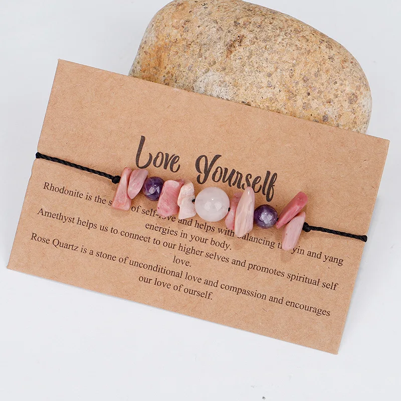 2024 Fortune Wish Spiritual Friendship Elastic Gemstone Crystals Beaded Healing Stones Bracelet