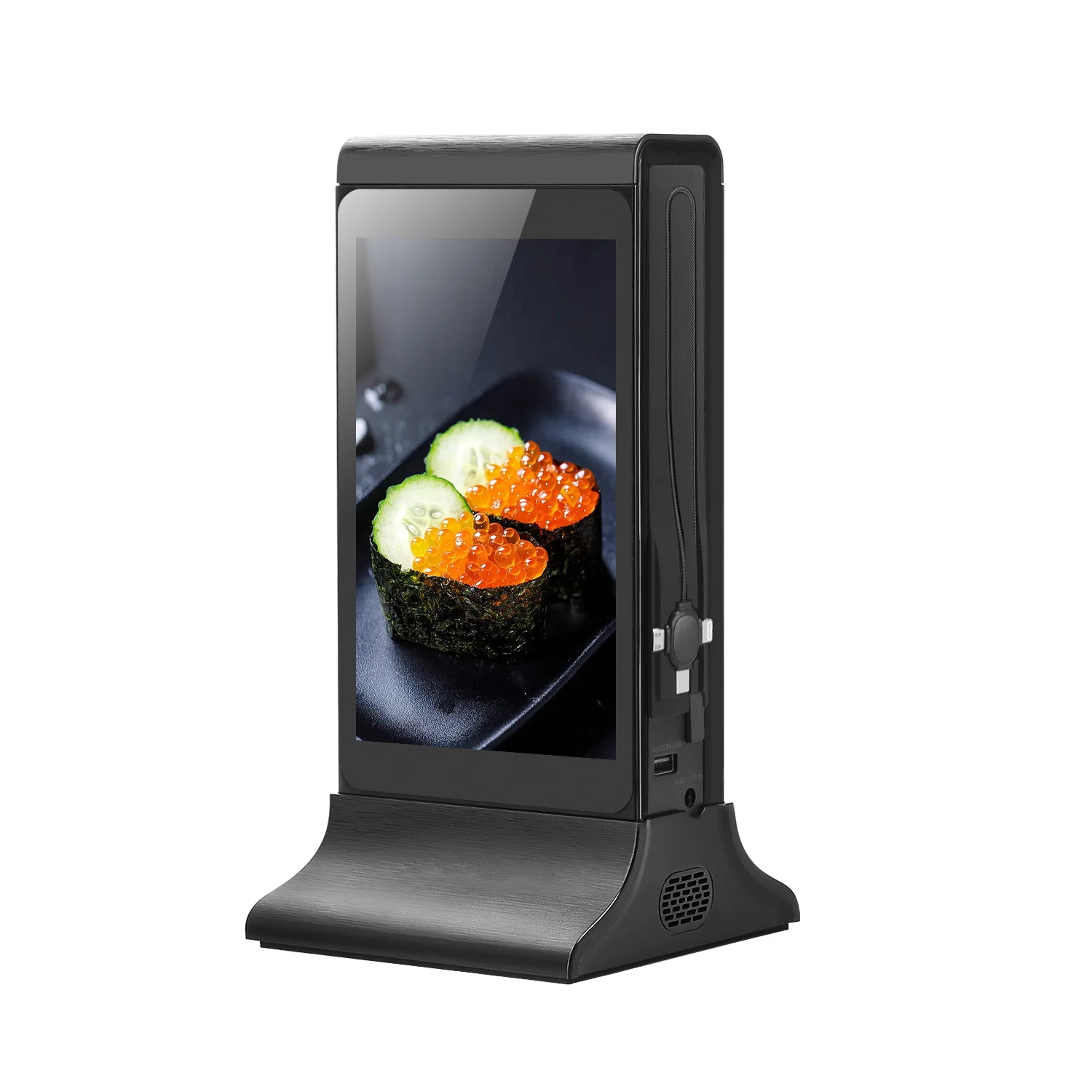 Wireless charger advertising display 7 inch android table top digital advertising display