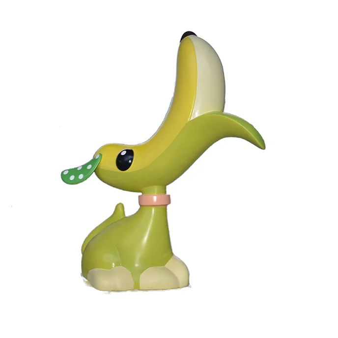 Creative Party Decor Accessories Resin Banana Dog Figurine Animal Standing Decor