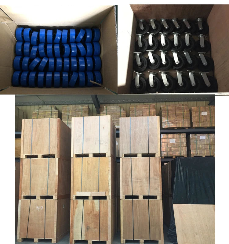 SQ custom caster manufacturing high quality 150mm/200mm 6inch/8inch heavy duty PU caster wheel for mobile scaffolding