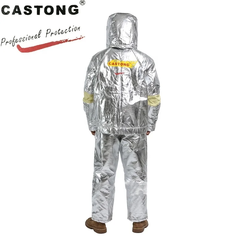 Aluminized Yellow Para-aramid Fine Twill Combined with Aluminum Foil Industrial Heat Insulated Jacket for Metal Smelting
