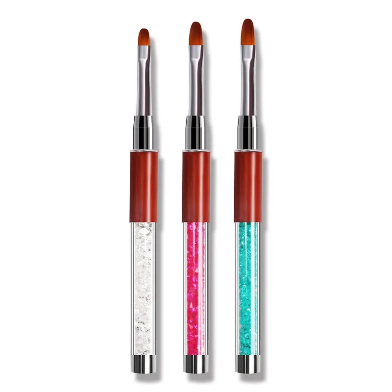 3cps nail art round head phototherapy pen nail gel crystal carving pen mahogany grain pen set  nail brush