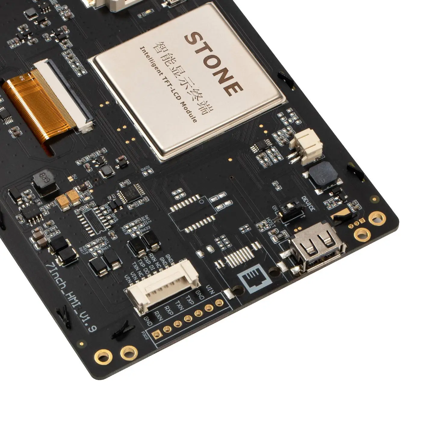 STONE 7 inch hmi touch panel tft lcd display module with GUI design software and high resolution of 800*480