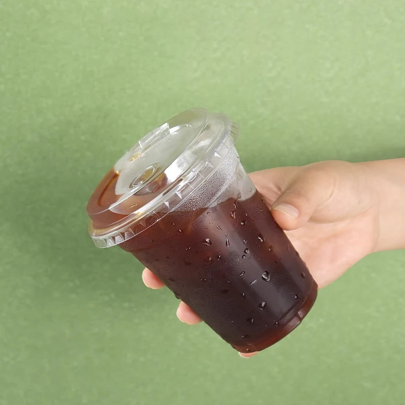 Custom Logo Clear Plastic Disposable Plastic Cups For Iced Coffee Bubble Boba Milk Tea Smoothie With Flat/ Dome Lids