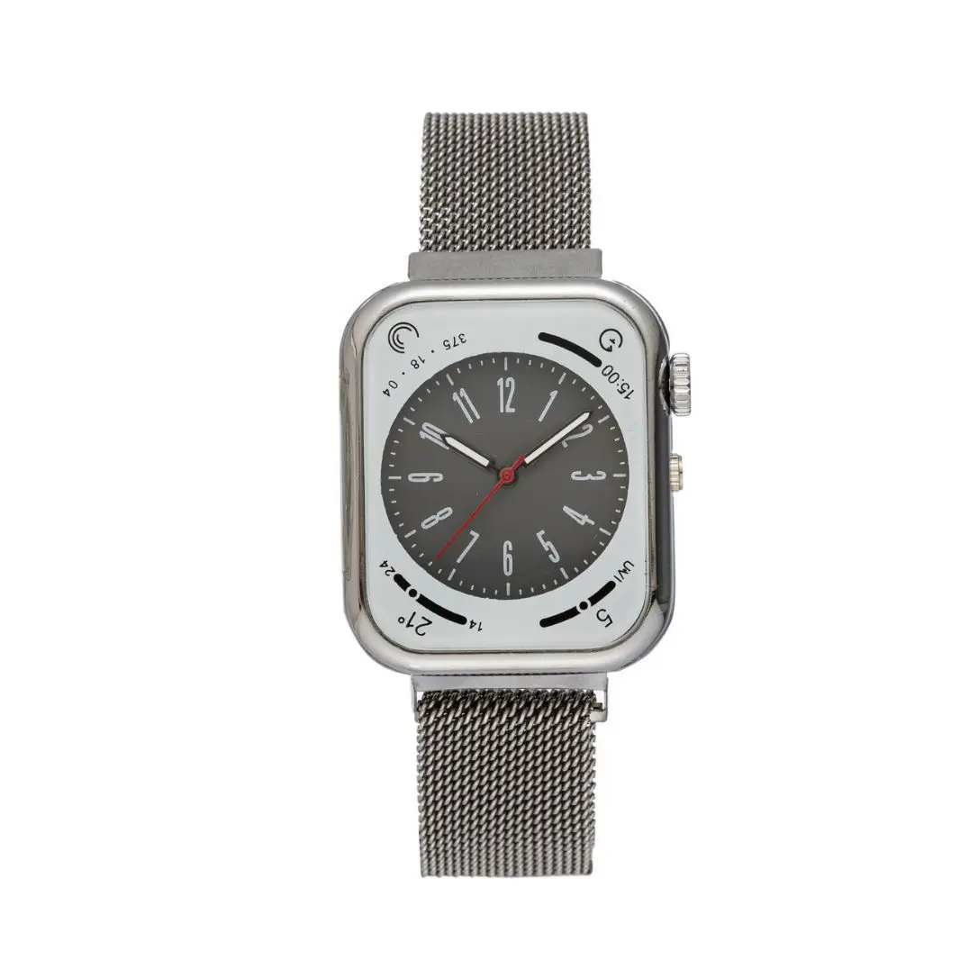 Square quartz watch, iron mesh strap, quartz watch, cross-border dropshipping sports watch