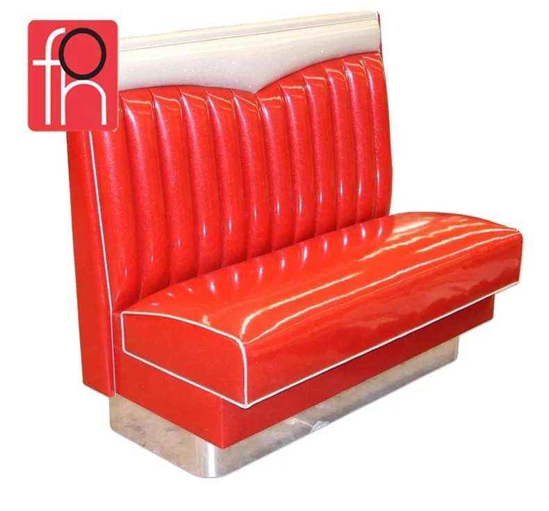 Американский 50-дюймовый индивидуальный красный и белый ретро Односторонний сидение для ресторана