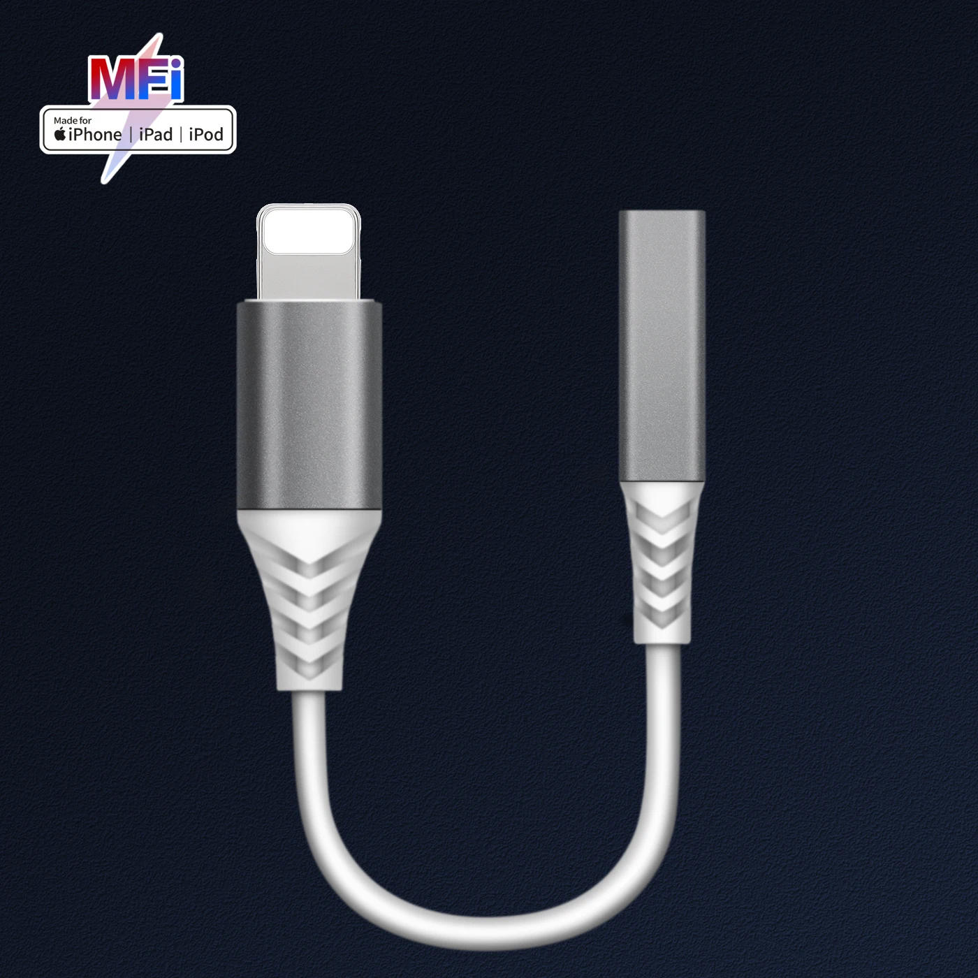 Lightning To 3.5MM High Transmission Anti-noise AUX Interface Aluminum Alloy Headphone Car Speaker Audio Cable