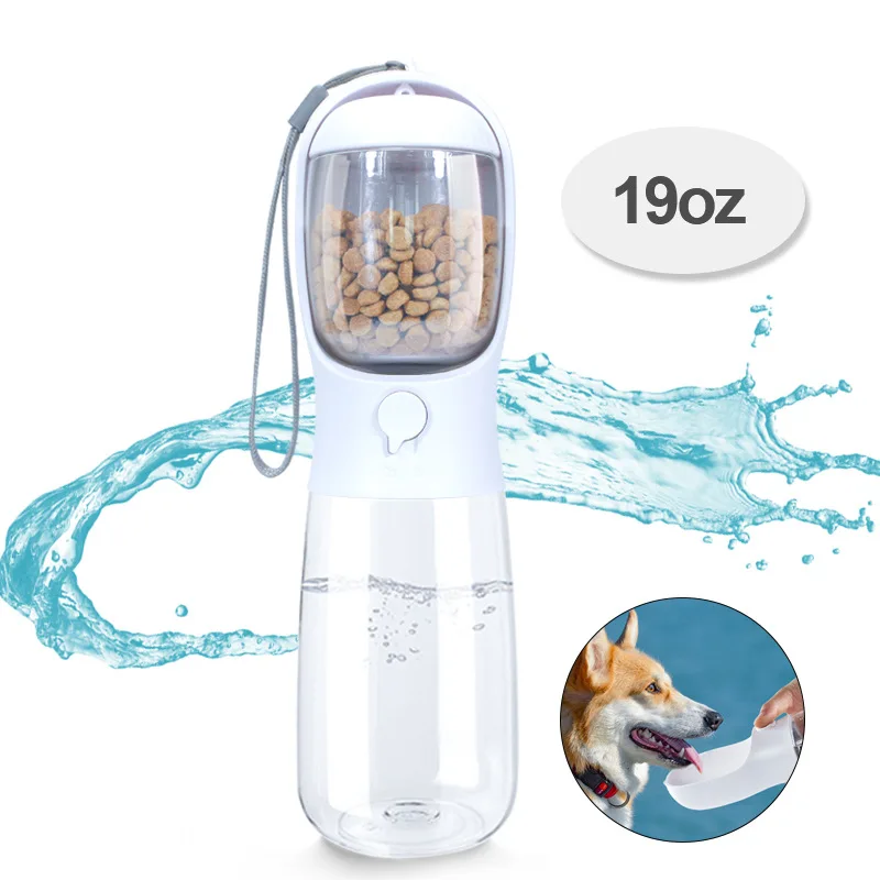 Dog Water Bottle with Food Container, Leak Proof Portable Dog Water Bowl, Drinking Feeder & Dish Bowl
