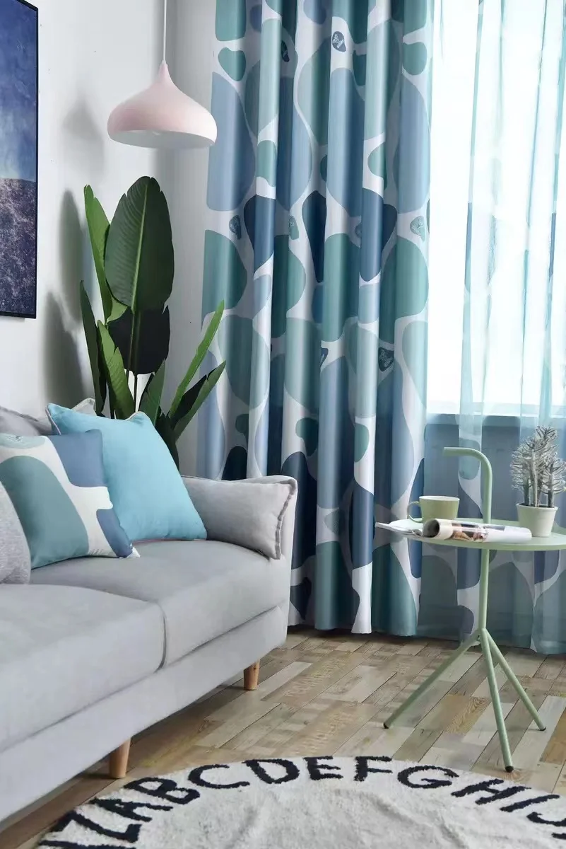 Home ideal design curtain fabric upholstery decoration good quality a ready made curtain for living room