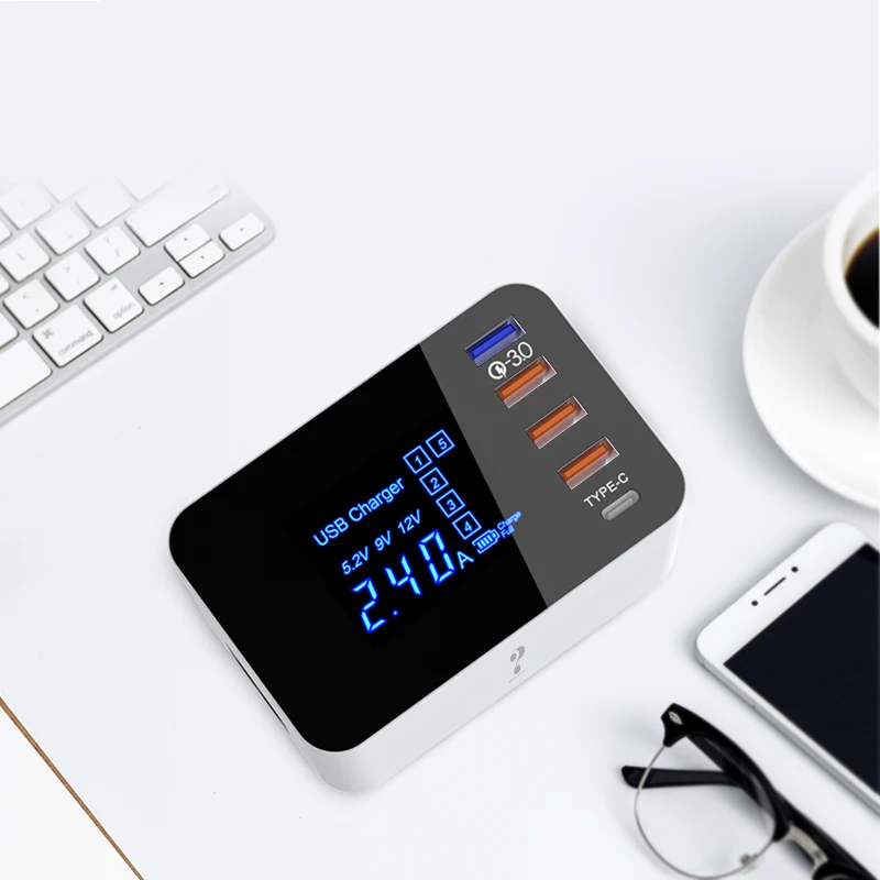 
40W charging cables QC 3.0 quick charger folding design usb multi charger charging for phone/ipad charger smart 