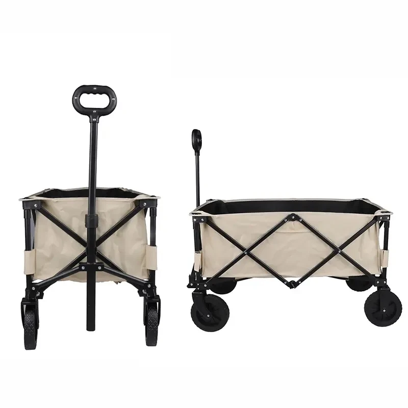 Foldable Beach Trolley Utility Camping Metal Garden Hand Cart Portable Folding Outdoor Wagon Trolley