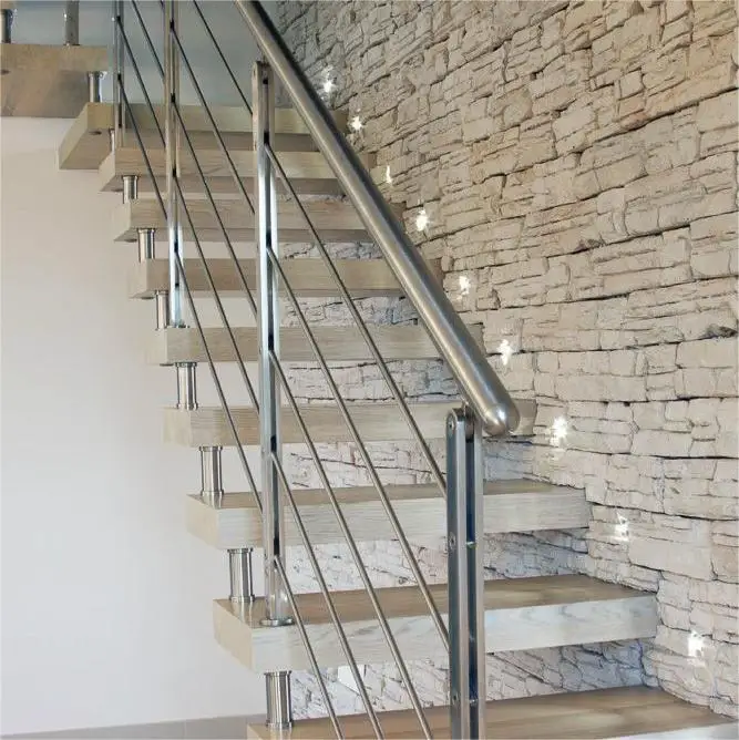 Inox Steel Cable Deck Railing System Frameless Stair Balustrade Handrail Design For Home